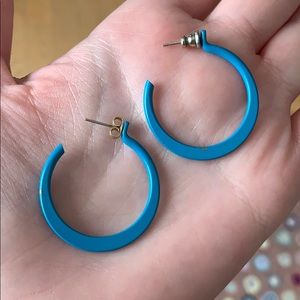 Blue hoop earrings